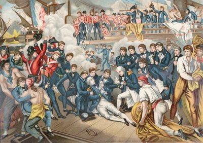 The Death of Admiral Lord Nelson at the Battle of Trafalgar by English School